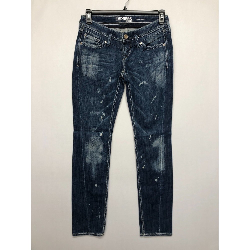 NWT Express Women Zelda Skinny Jeans Size 6 Blue Denim B234 -12